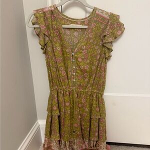 Spell Green and Pink Floral Dress